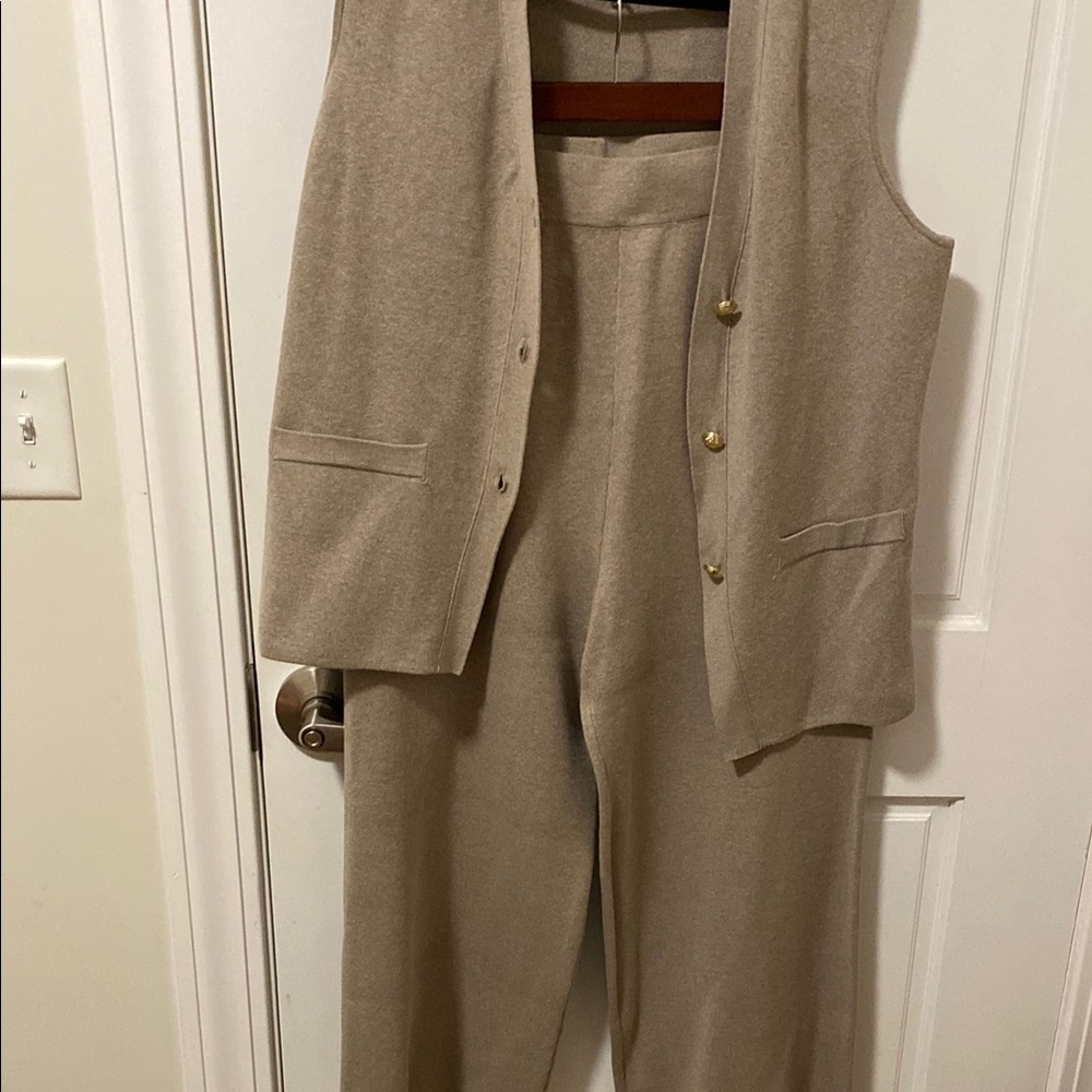 Beige Women's Pants & Vest Set NWOT